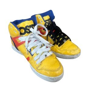 Osiris NYC 83 SLM Girls Skate Shoes High Top Pattern 9 Yellow Orange Blue y2k